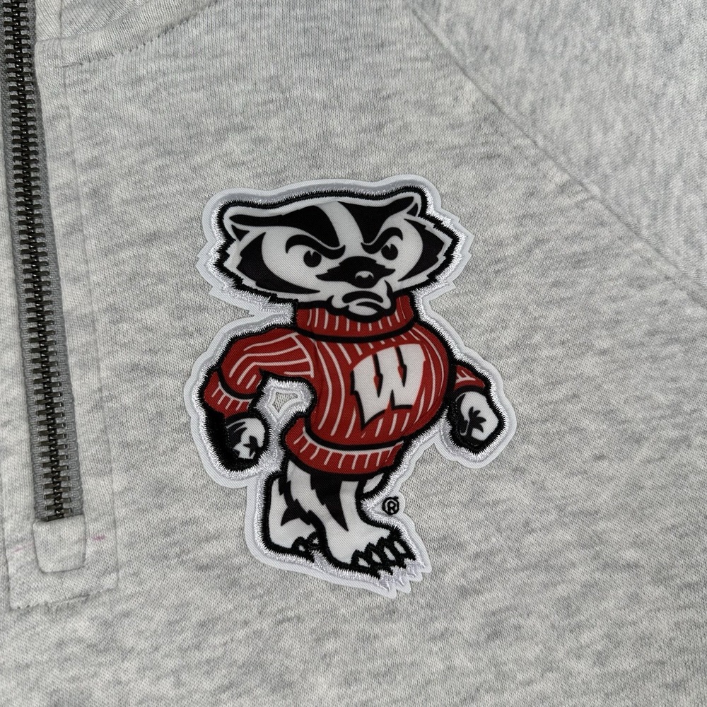 Under Armour University Of Wisconsin 1/4‎ Zip Sweatshirt Women's Medium Gray - Picture 2 of 16